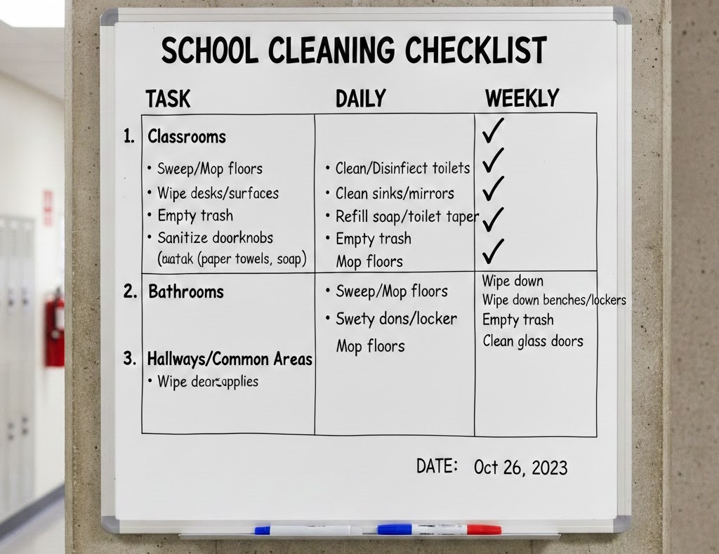 School cleaning checklist